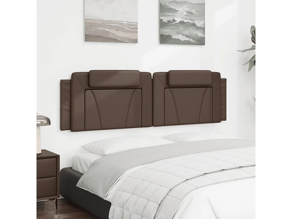 Coussin de tête de lit marron 180 cm similicuir