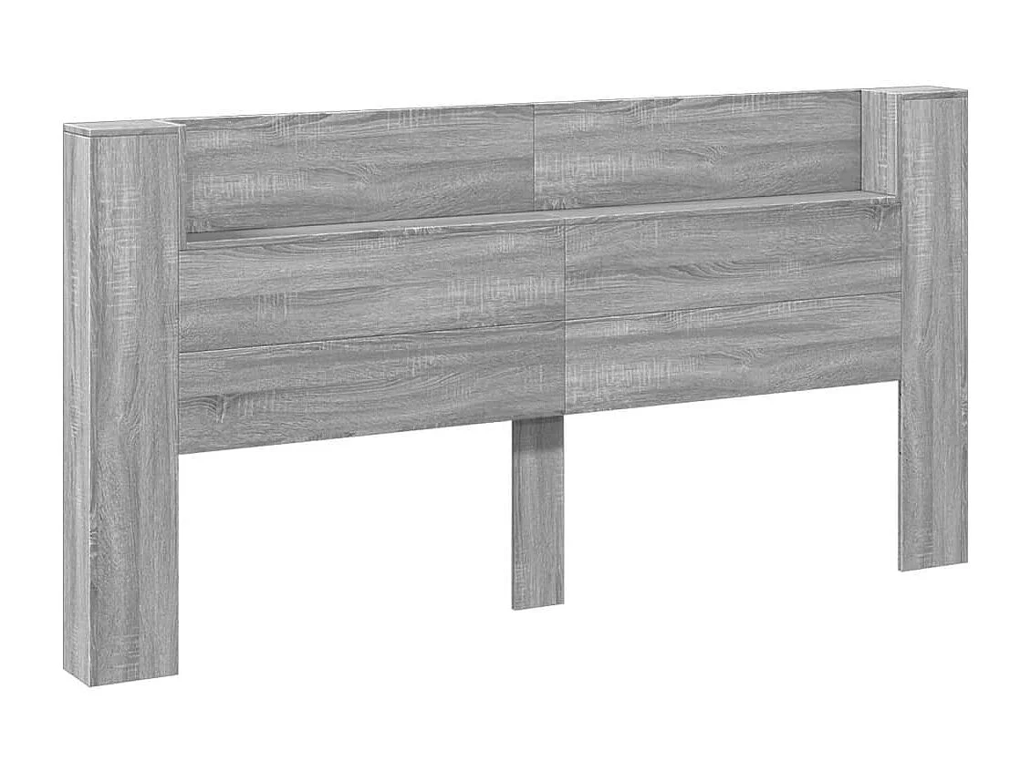 Armoire tête de lit avec LED sonoma gris 200x16,5x103,5 cm