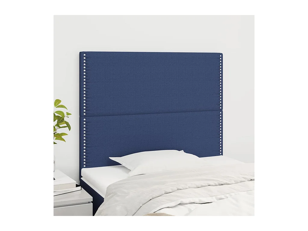 Testiera 2 pz Blu 90x5x78/88 cm in Tessuto