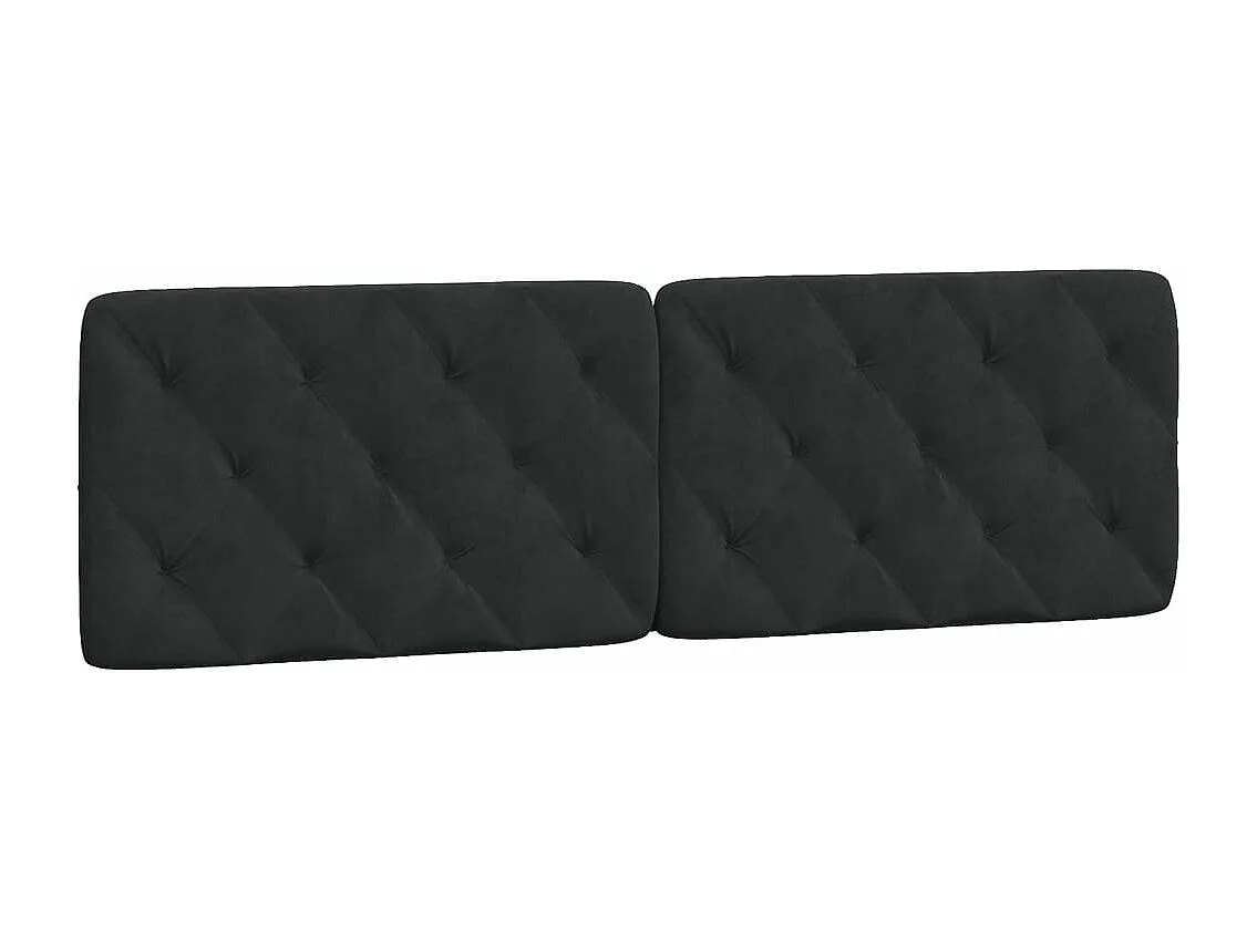 Cabecero de cama acolchado terciopelo negro 160 cm