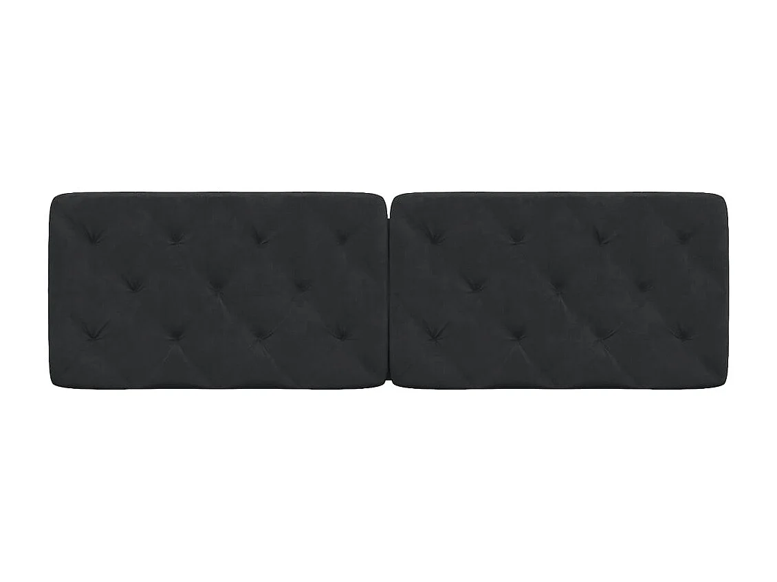 Coussin de tête de lit noir 160 cm velours