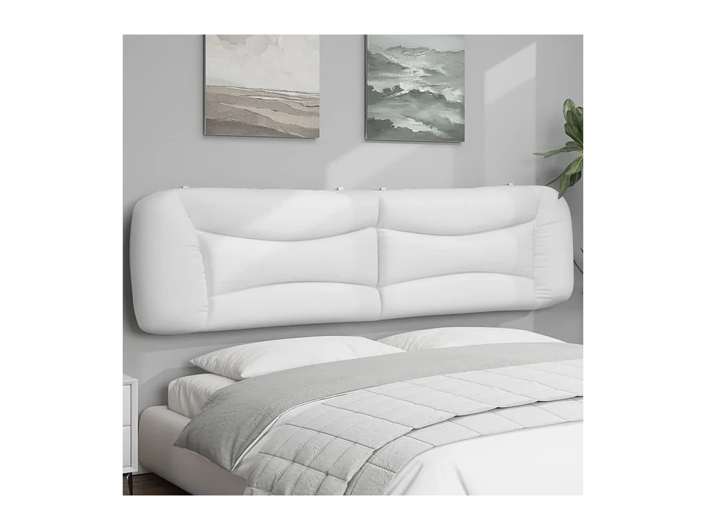 Cuscino Testiera Bianco 200 cm in Similpelle