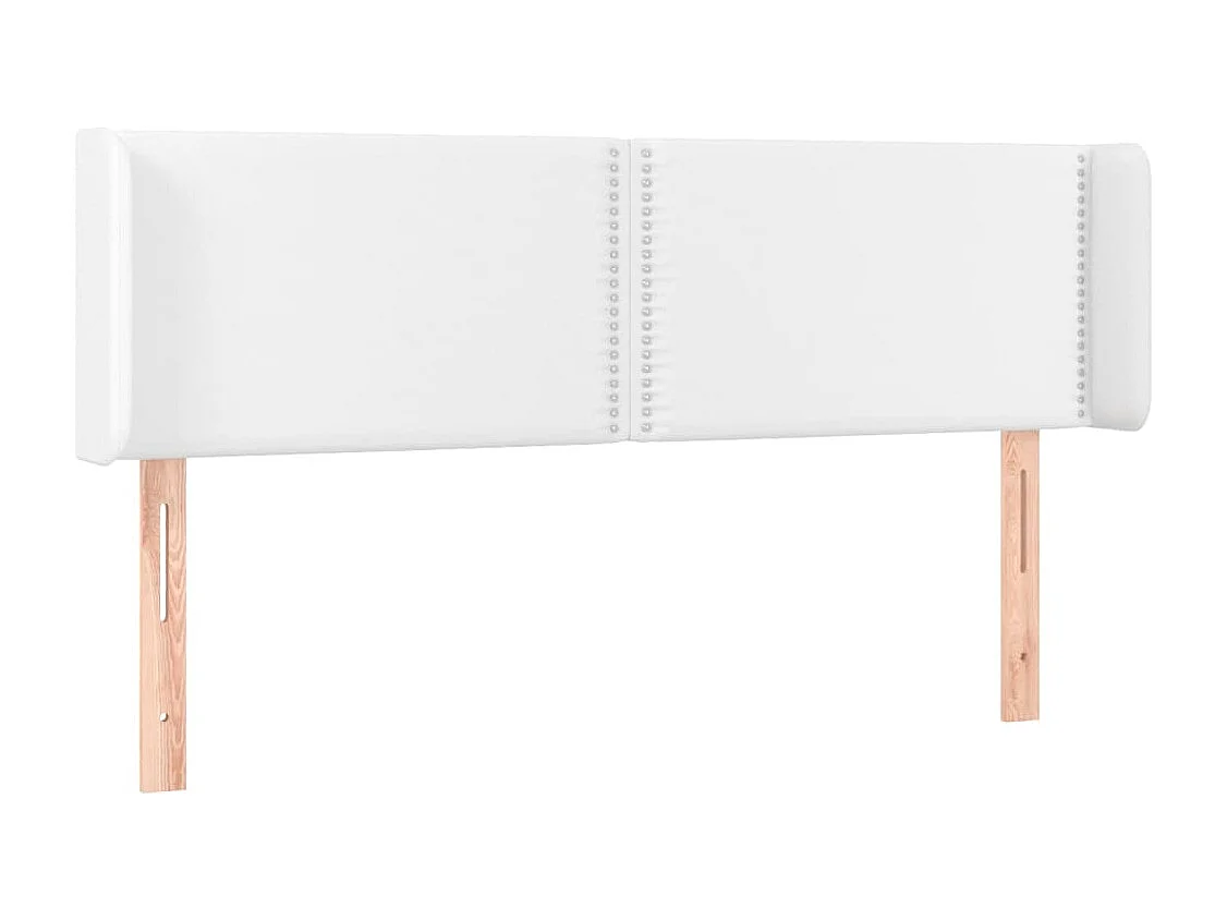 Tête de lit avec oreilles Blanc 147x16x78/88 cm Similicuir