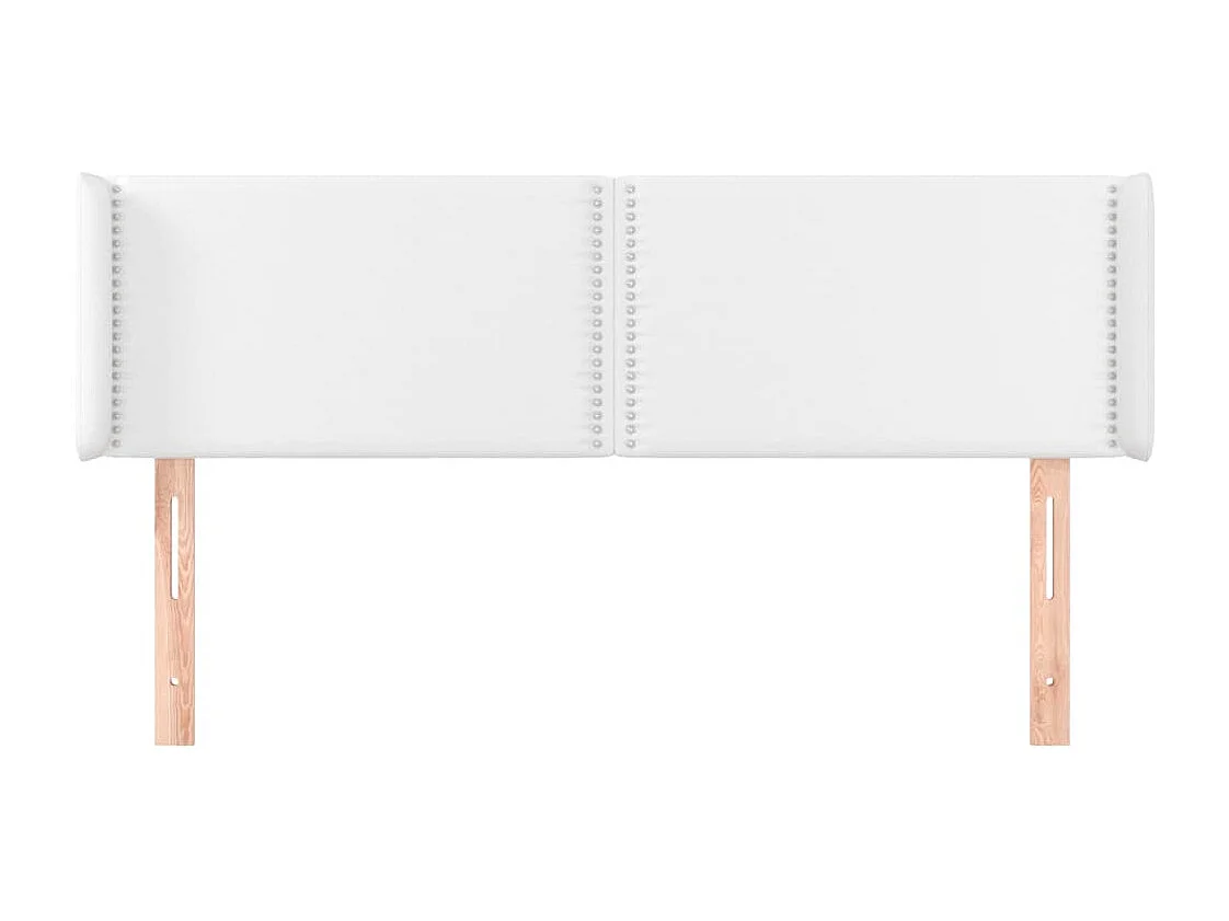 Tête de lit avec oreilles Blanc 147x16x78/88 cm Similicuir