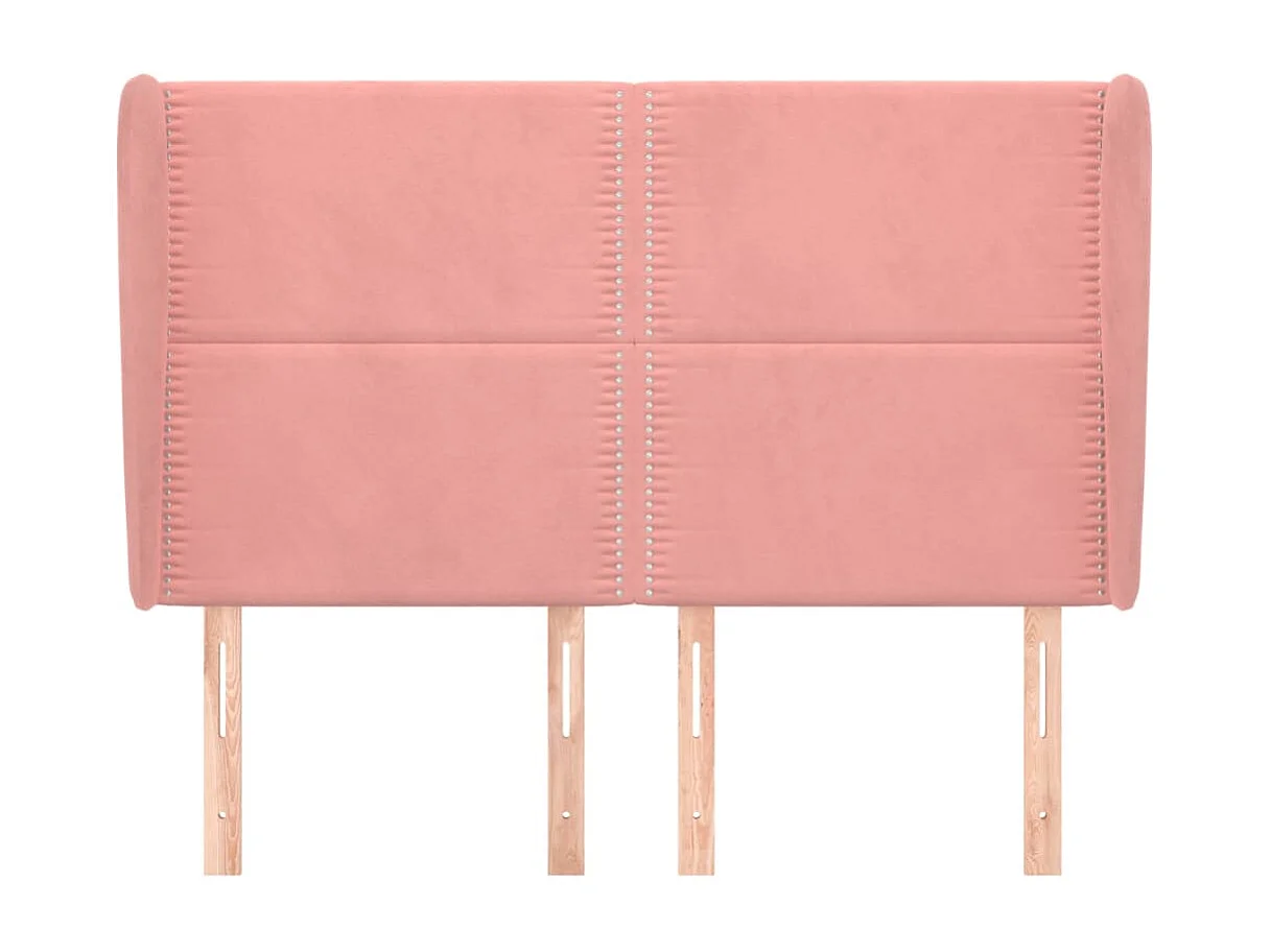 Tête de lit avec oreilles Rose 147x23x118/128 cm Velours