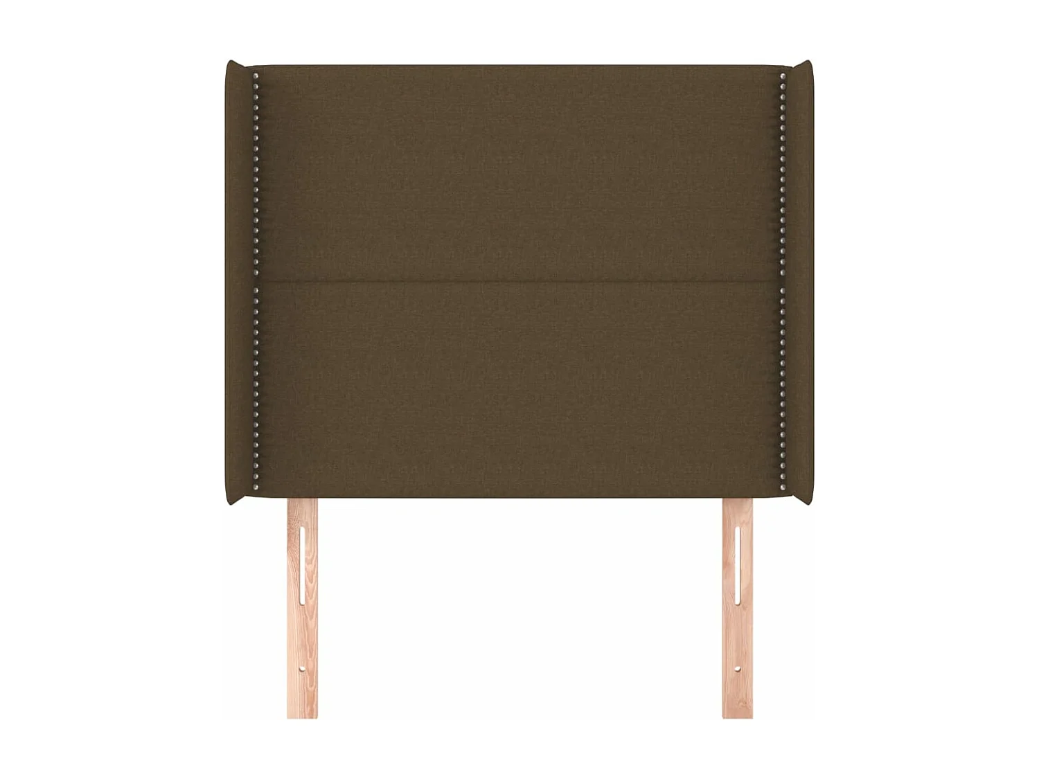 Tête de lit avec oreilles Marron foncé 93x16x118/128 cm Tissu