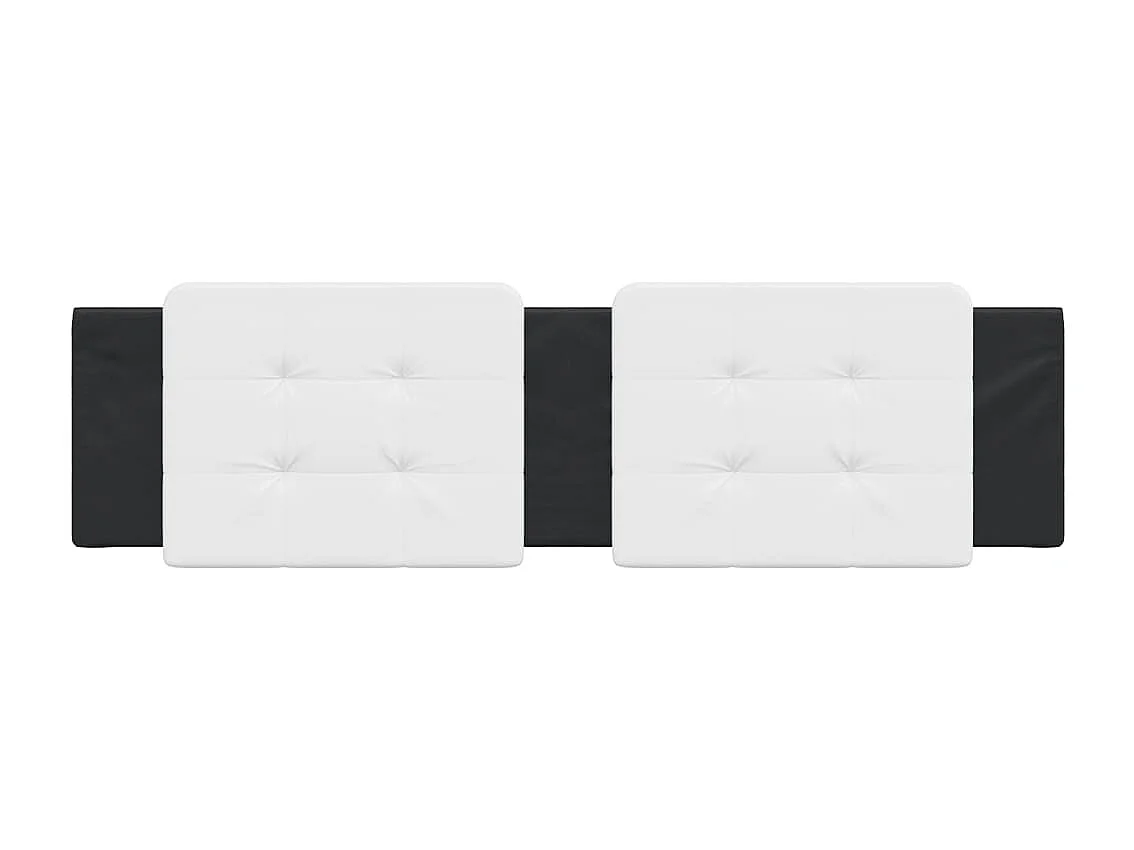 Almofadão de cabeceira 180 cm couro artificial branco e preto