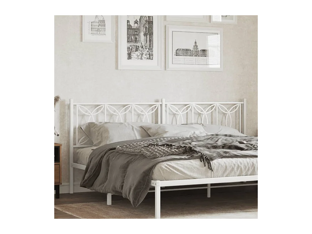 Testiera in Metallo Bianco 193 cm