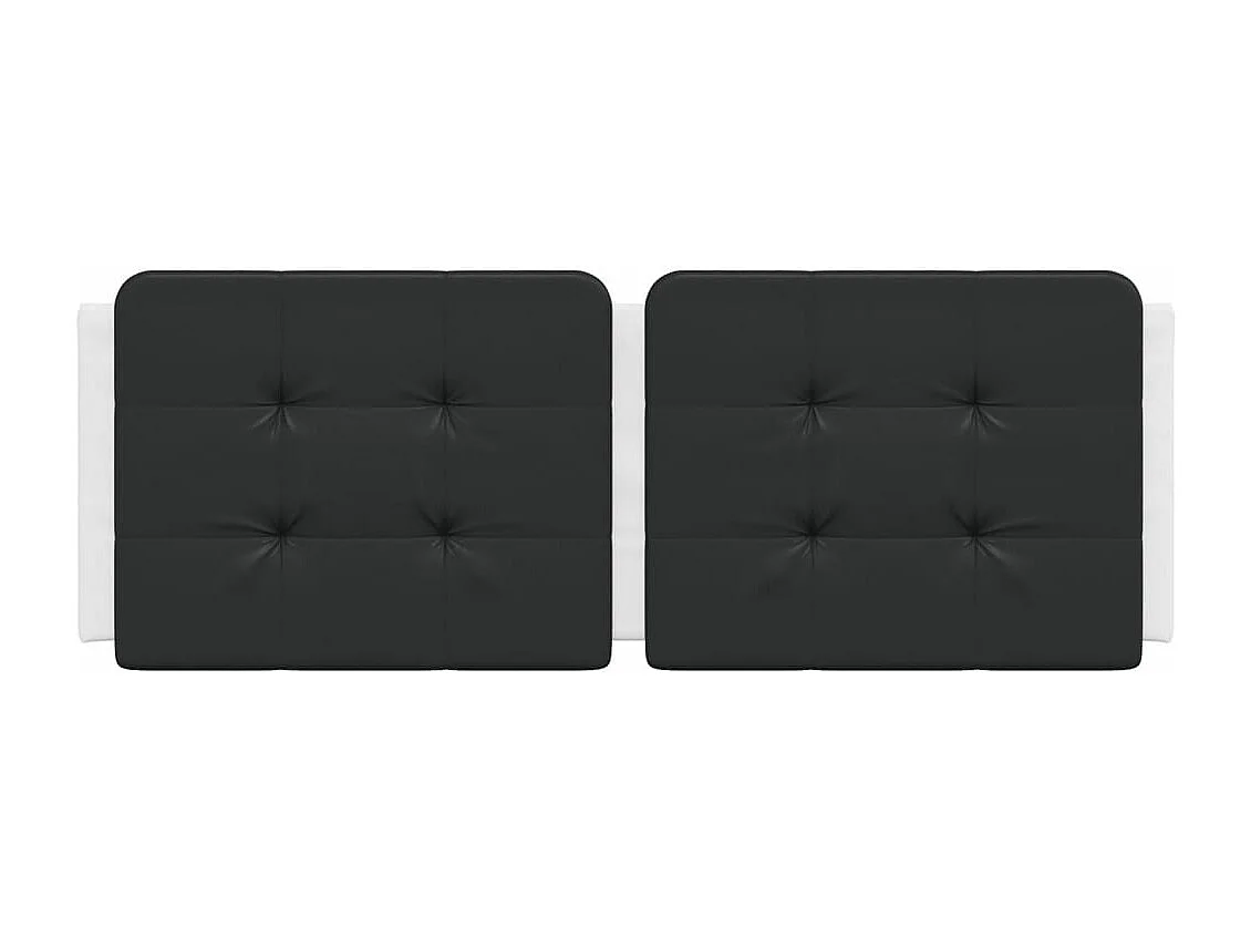 Coussin de tête de lit noir et blanc 140 cm similicuir