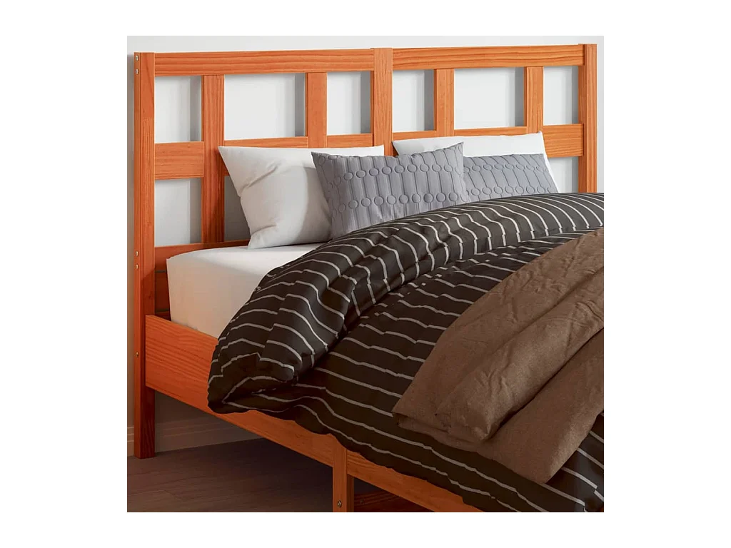 Tête de lit cire marron 135 cm bois massif de pin