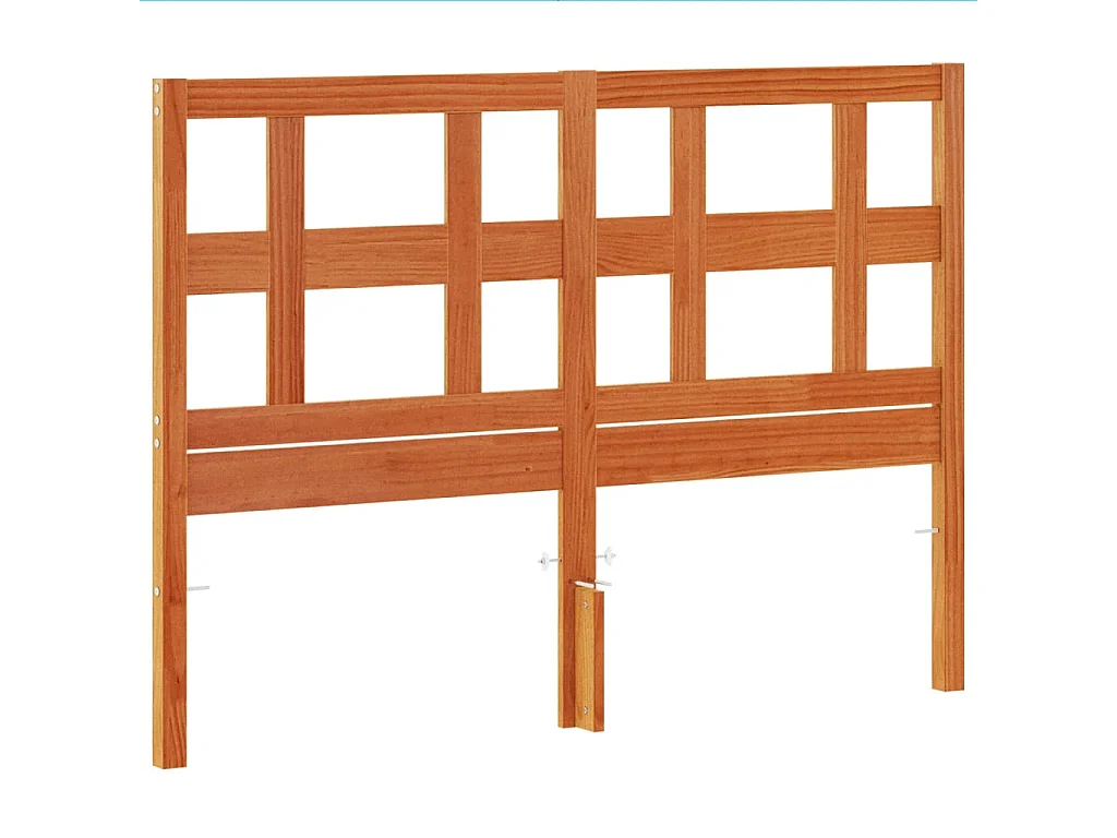 Hoofdbord 135 cm massief grenenhout wasbruin