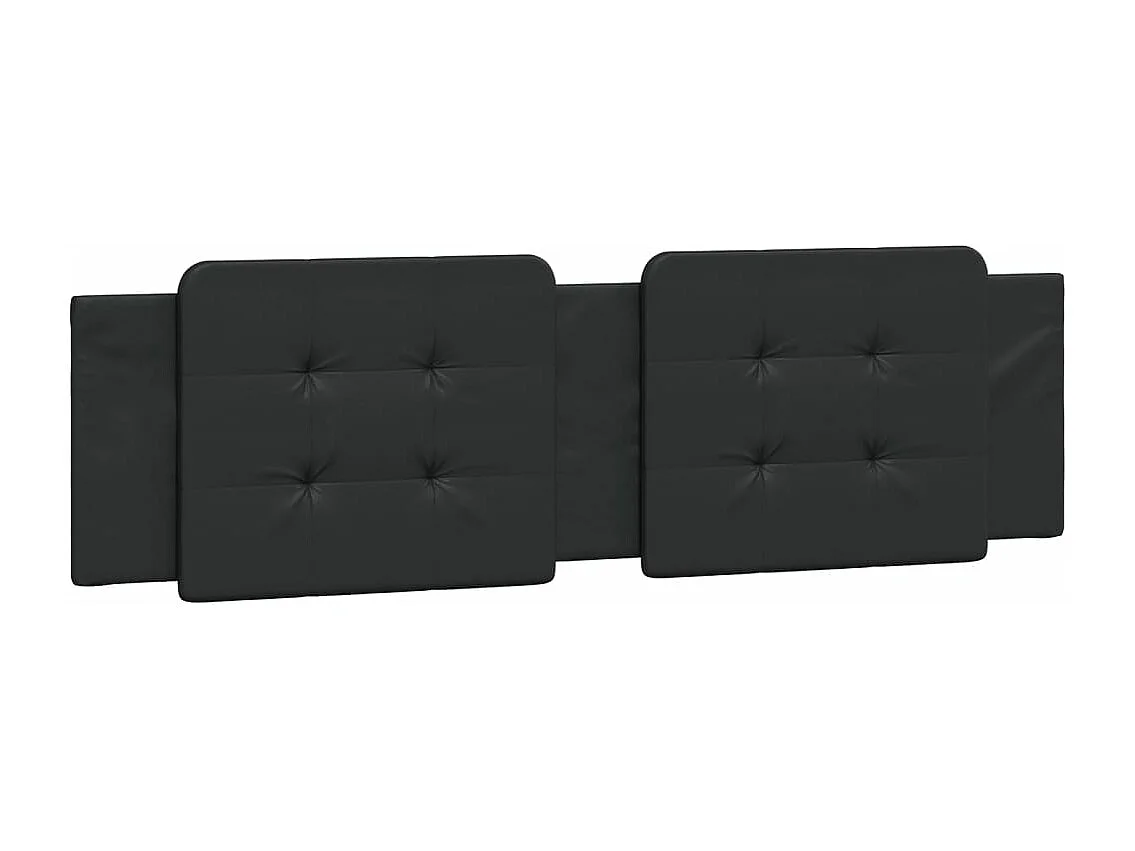 Coussin de tête de lit noir 180 cm similicuir