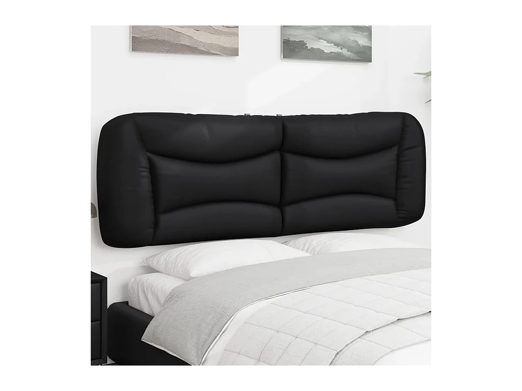 Coussin de tête de lit noir 160 cm similicuir