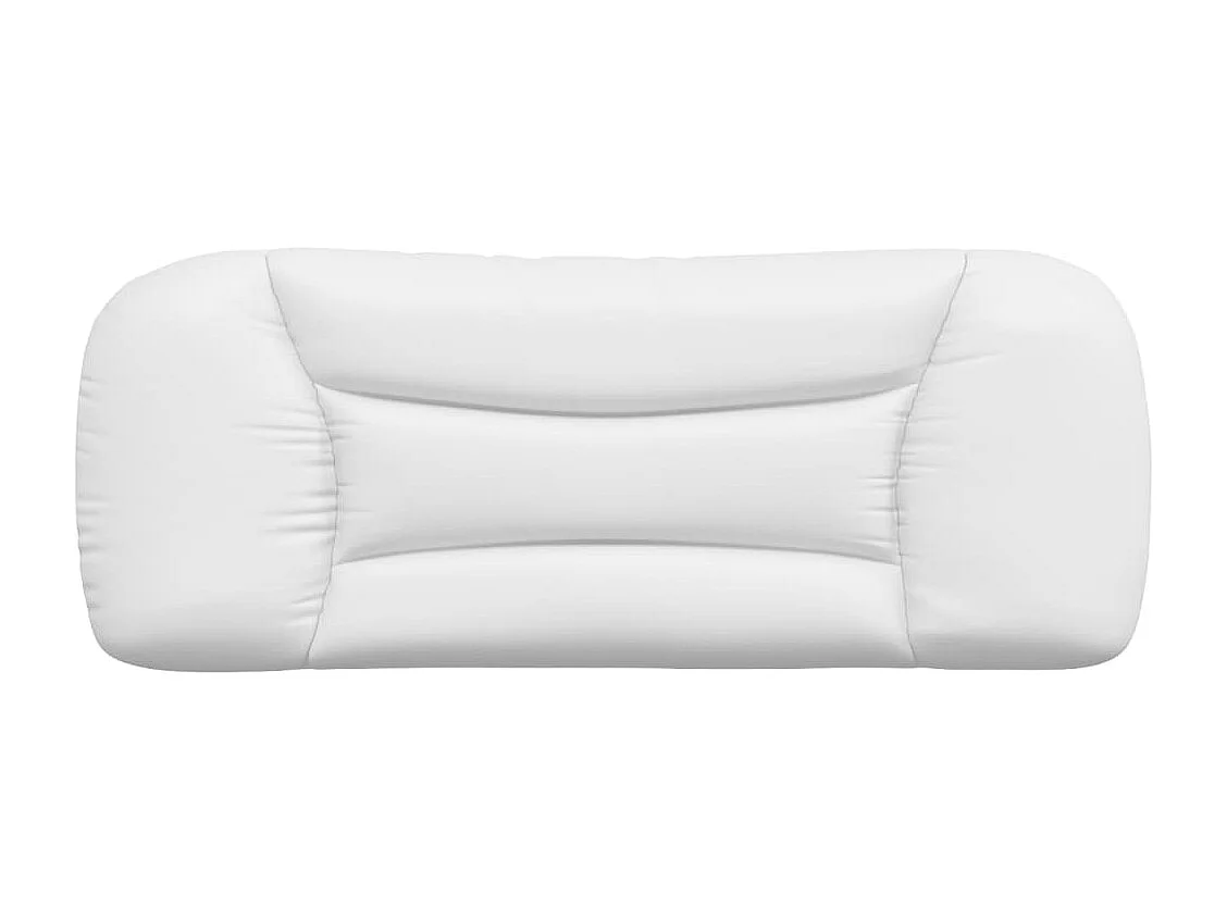 Cabecero de cama acolchado cuero sintético blanco 100 cm