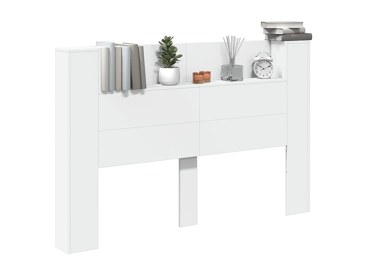 Armário de cabeceira com luzes LED 160x16,5x103,5 cm branco