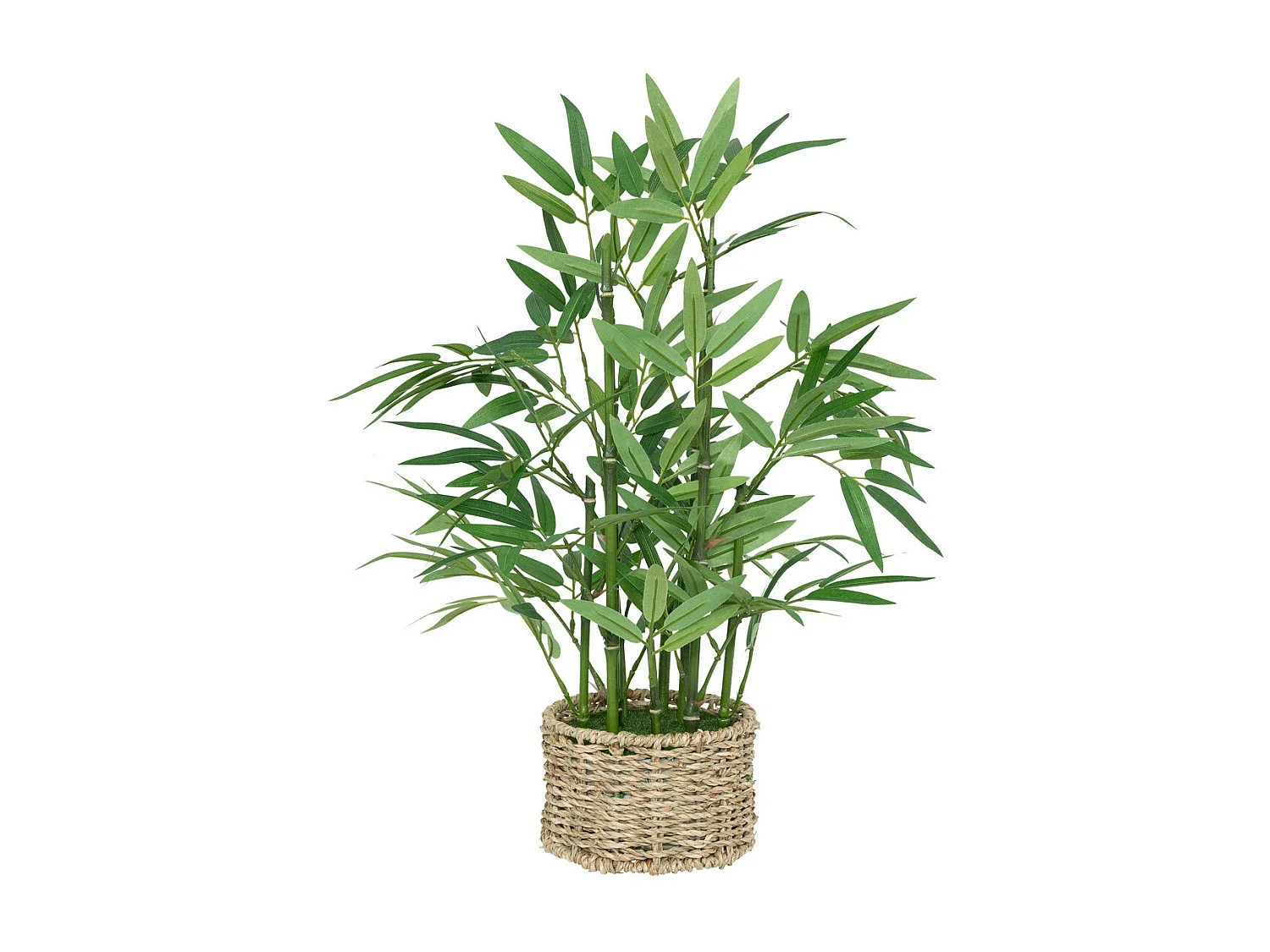 Plante artificielle Bambou dans un Pot en fibres naturelles D 32 x H 46 cm