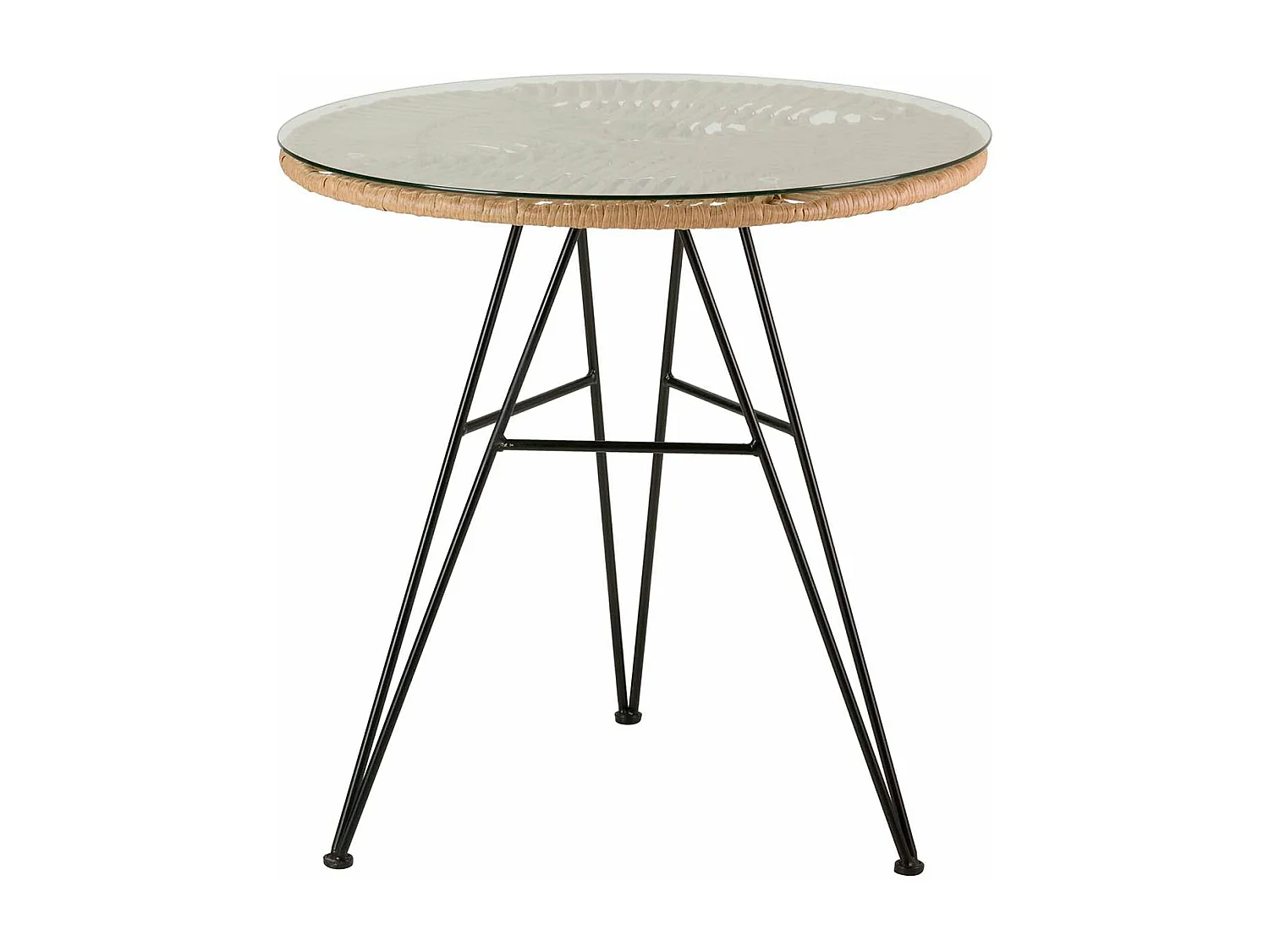 Mesa Ratan Sintetico Hierro Cristal 75x75x75 Cm