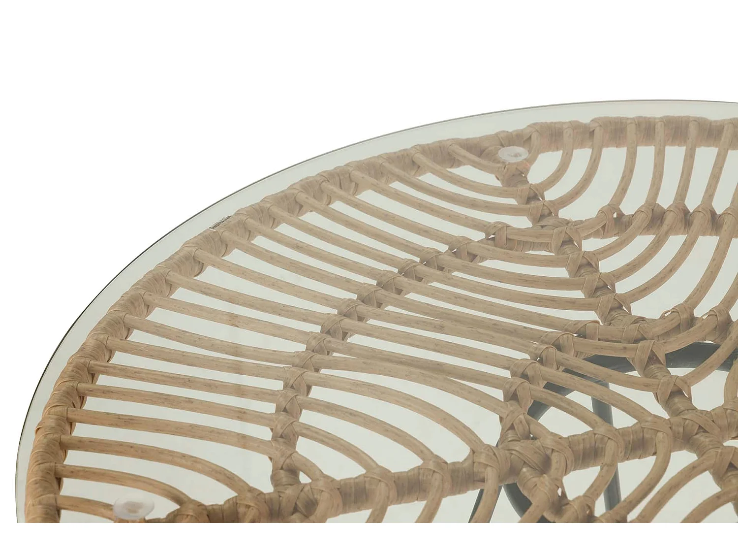 Mesa Ratan Sintetico Hierro Cristal 75x75x75 Cm