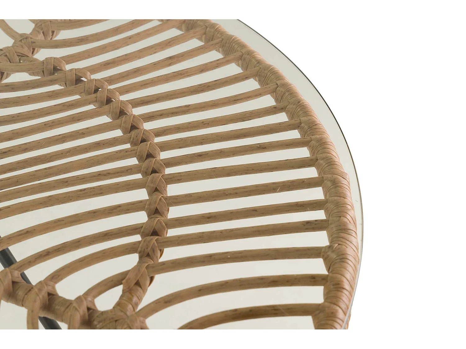 Mesa Ratan Sintetico Hierro Cristal 75x75x75 Cm