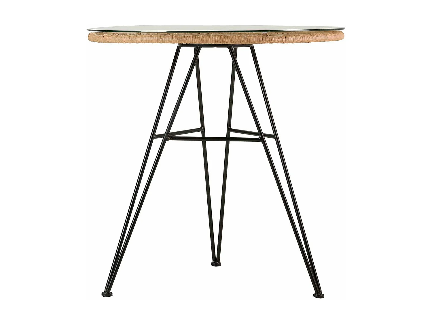 Mesa Ratan Sintetico Hierro Cristal 75x75x75 Cm