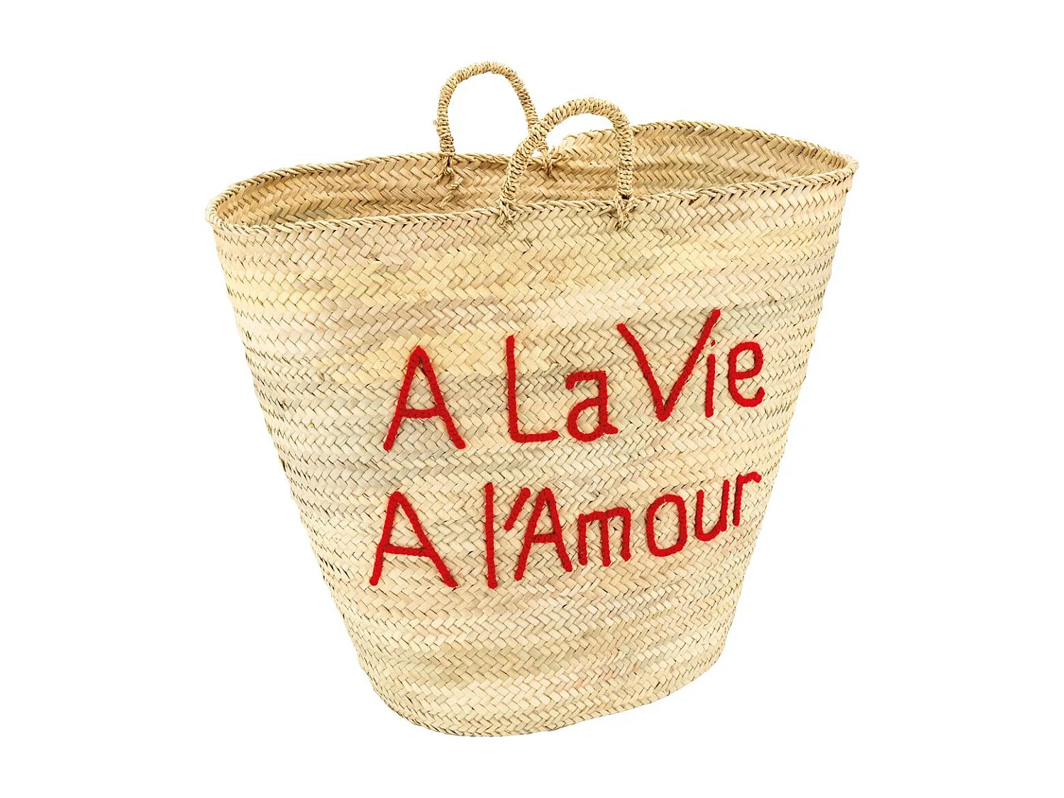 Cabas en palmier naturel A La Vie A l'Amour