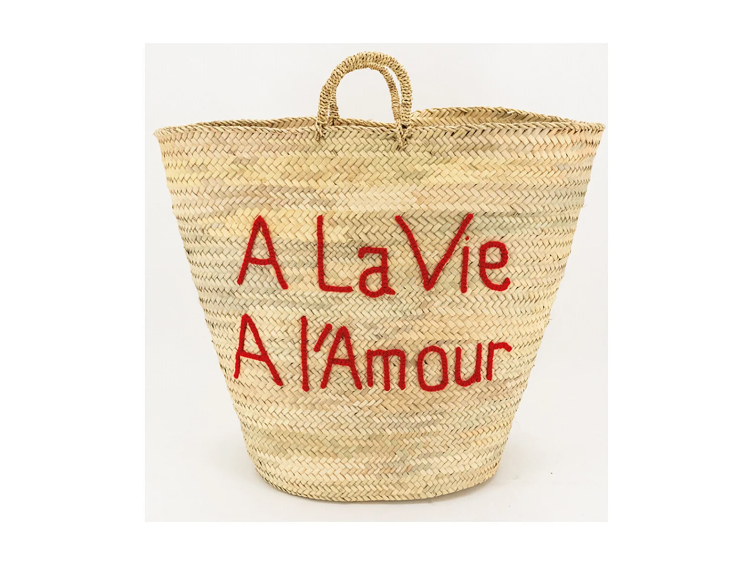 Cabas en palmier naturel A La Vie A l'Amour