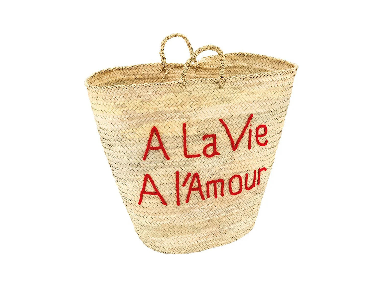Cabas en palmier naturel A La Vie A l'Amour