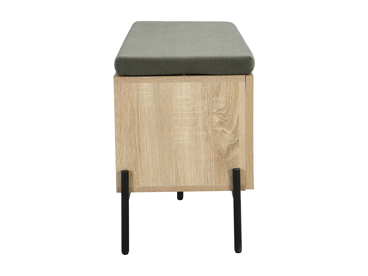 Banc d'entrée avec rangement pour chaussures en bois et cannage 100 cm - Iris
