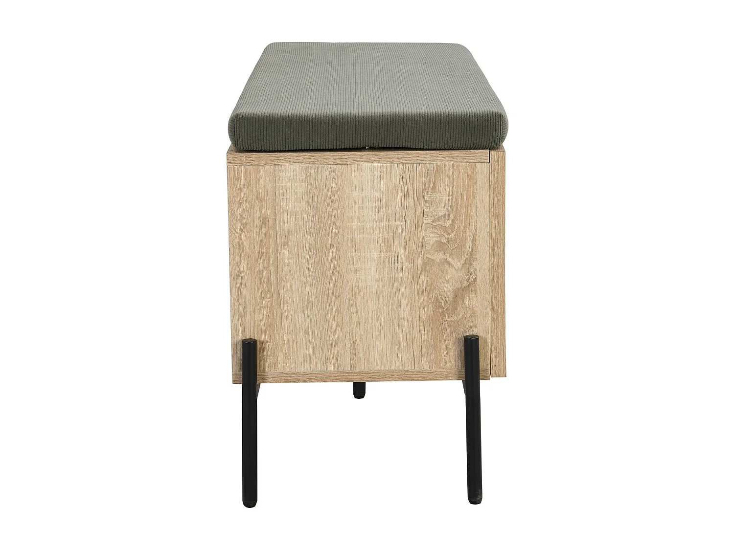 Banc d'entrée avec rangement pour chaussures en bois et cannage 100 cm - Iris