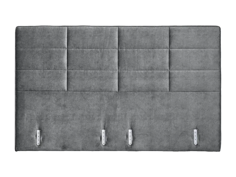 Tête de lit 180 cm rembourrée en tissu velours gris clair – BRANDON