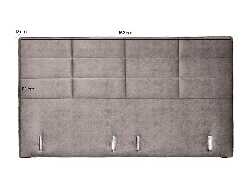Tête de lit 160 cm rembourrée en tissu velours marron taupe – BRANDON
