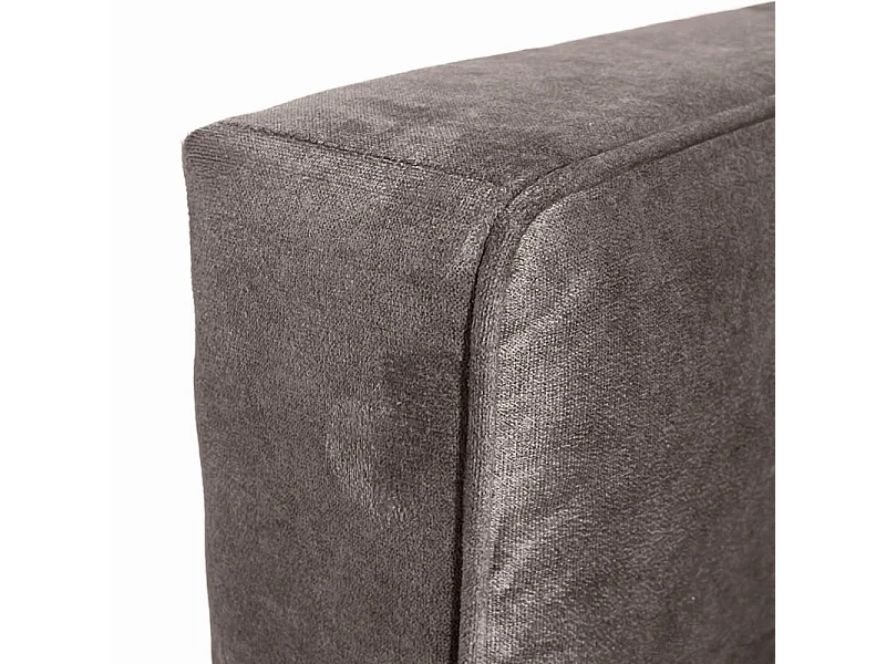Tête de lit 160 cm rembourrée en tissu velours marron taupe – BRANDON