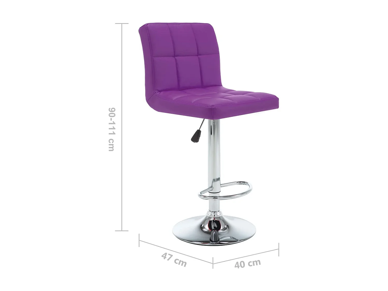 Barhocker 2 Stk. Lila Kunstleder