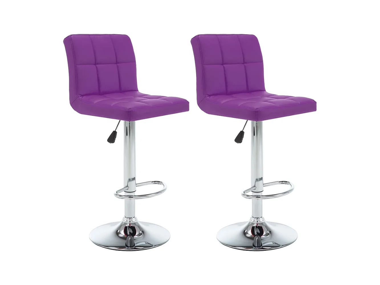 Tabourets de bar lot de 2 violet similicuir