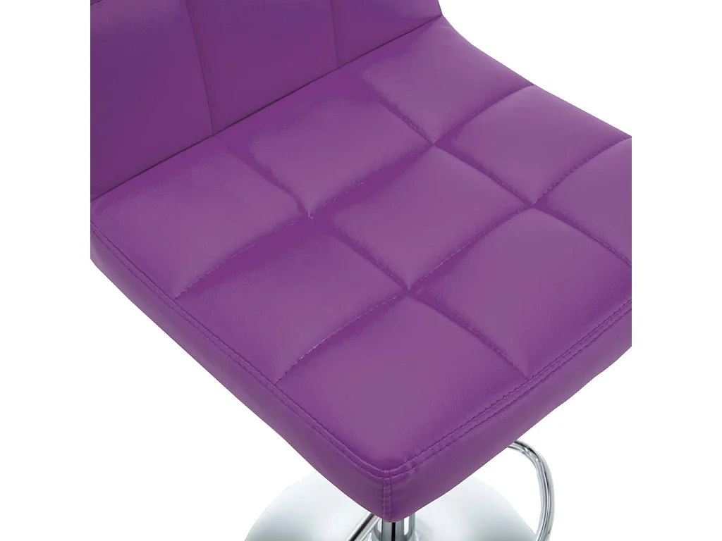 Tabourets de bar lot de 2 violet similicuir