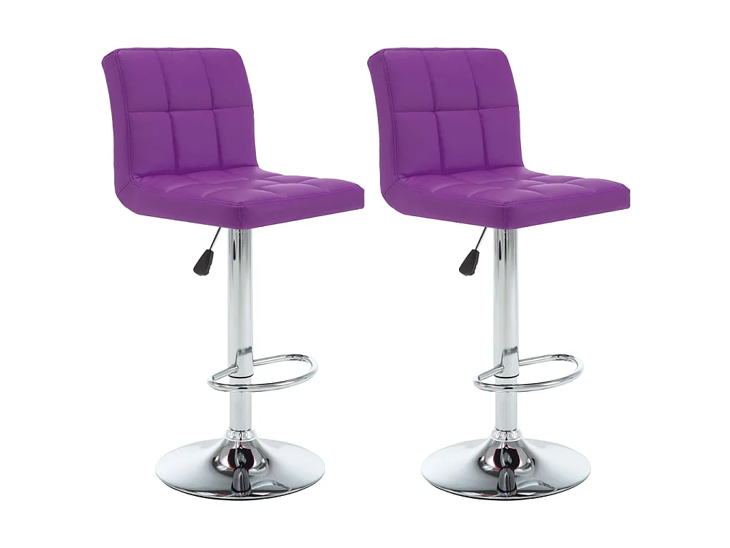 Tabourets de bar lot de 2 violet similicuir