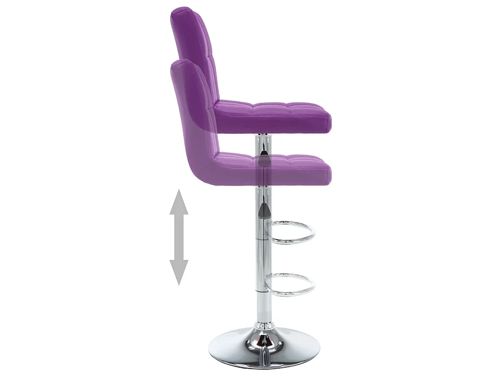 Tabourets de bar lot de 2 violet similicuir