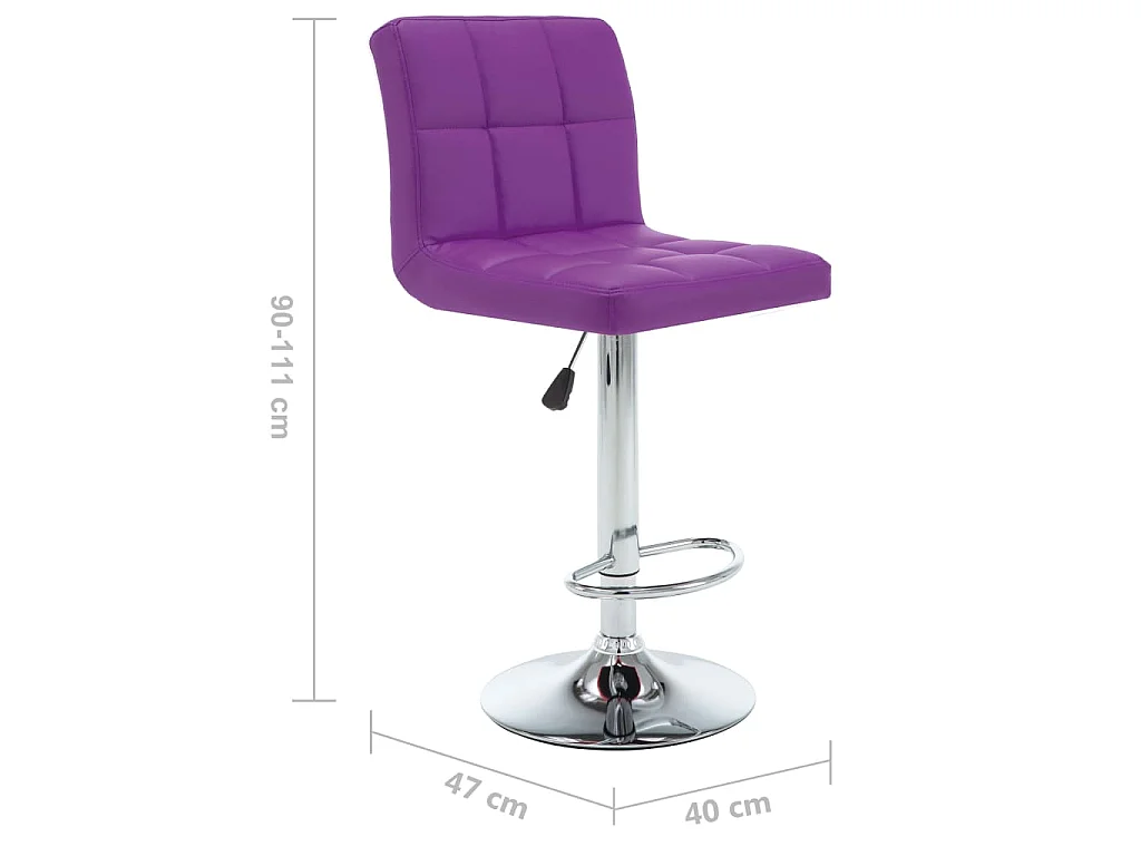 Tabourets de bar lot de 2 violet similicuir