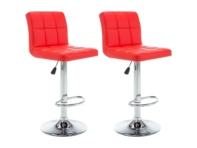 Bancos de bar 2 pcs couro artificial vermelho