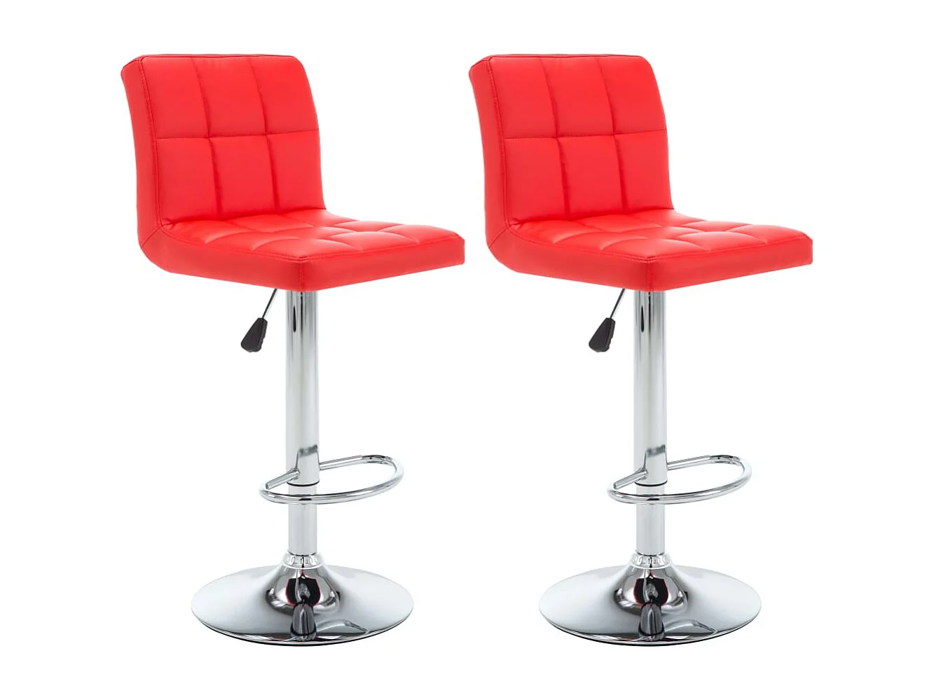 Tabourets de bar lot de 2 rouge similicuir