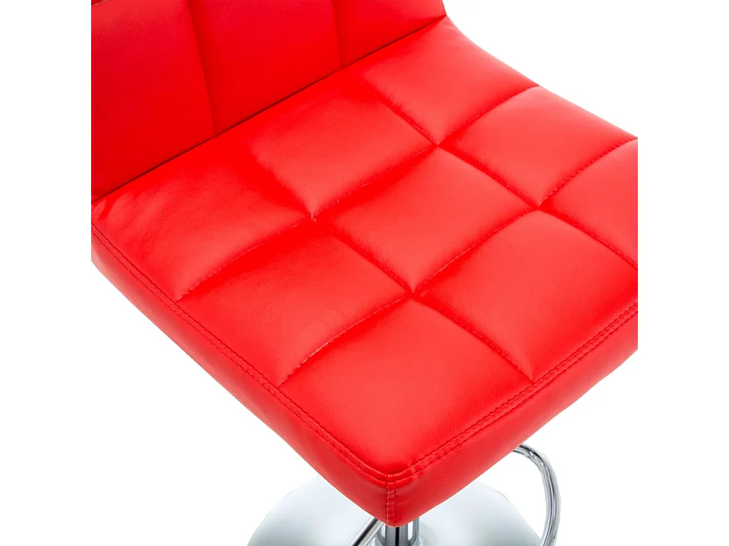 Tabourets de bar lot de 2 rouge similicuir
