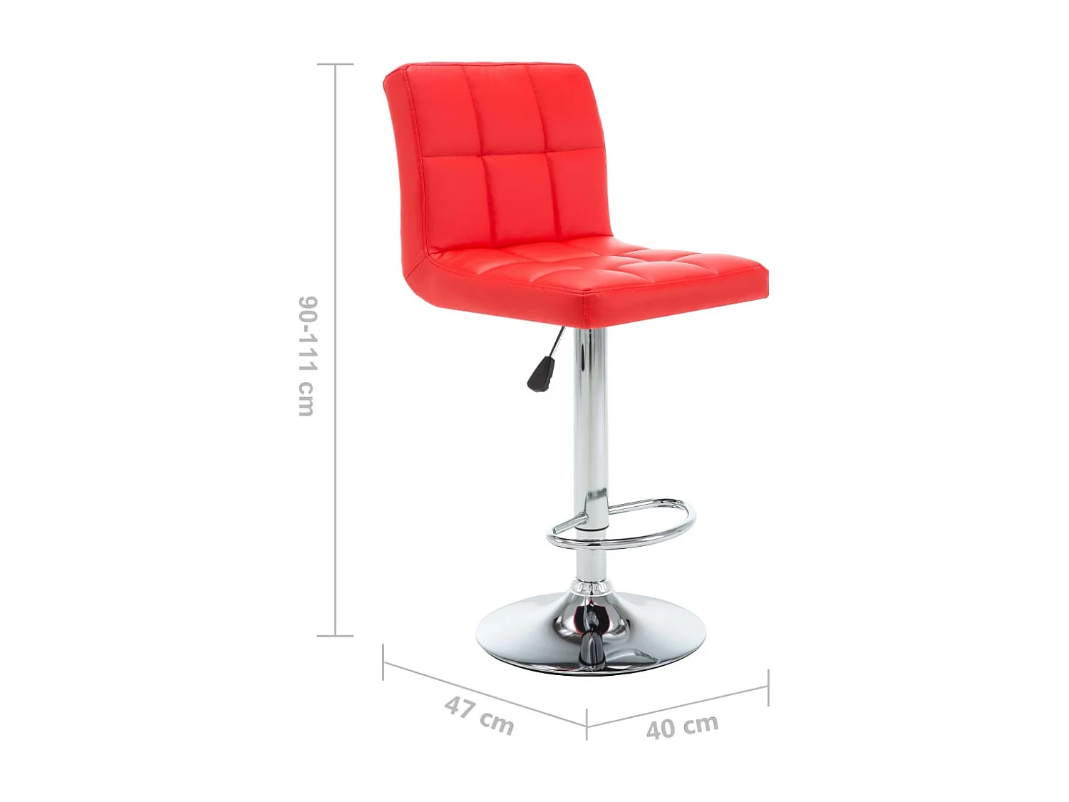 Tabourets de bar lot de 2 rouge similicuir