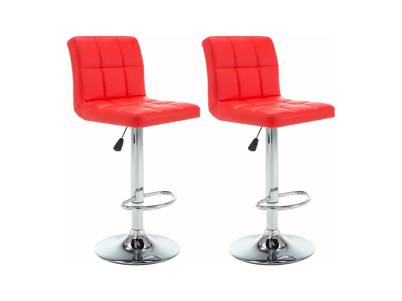 Tabourets de bar lot de 2 rouge similicuir