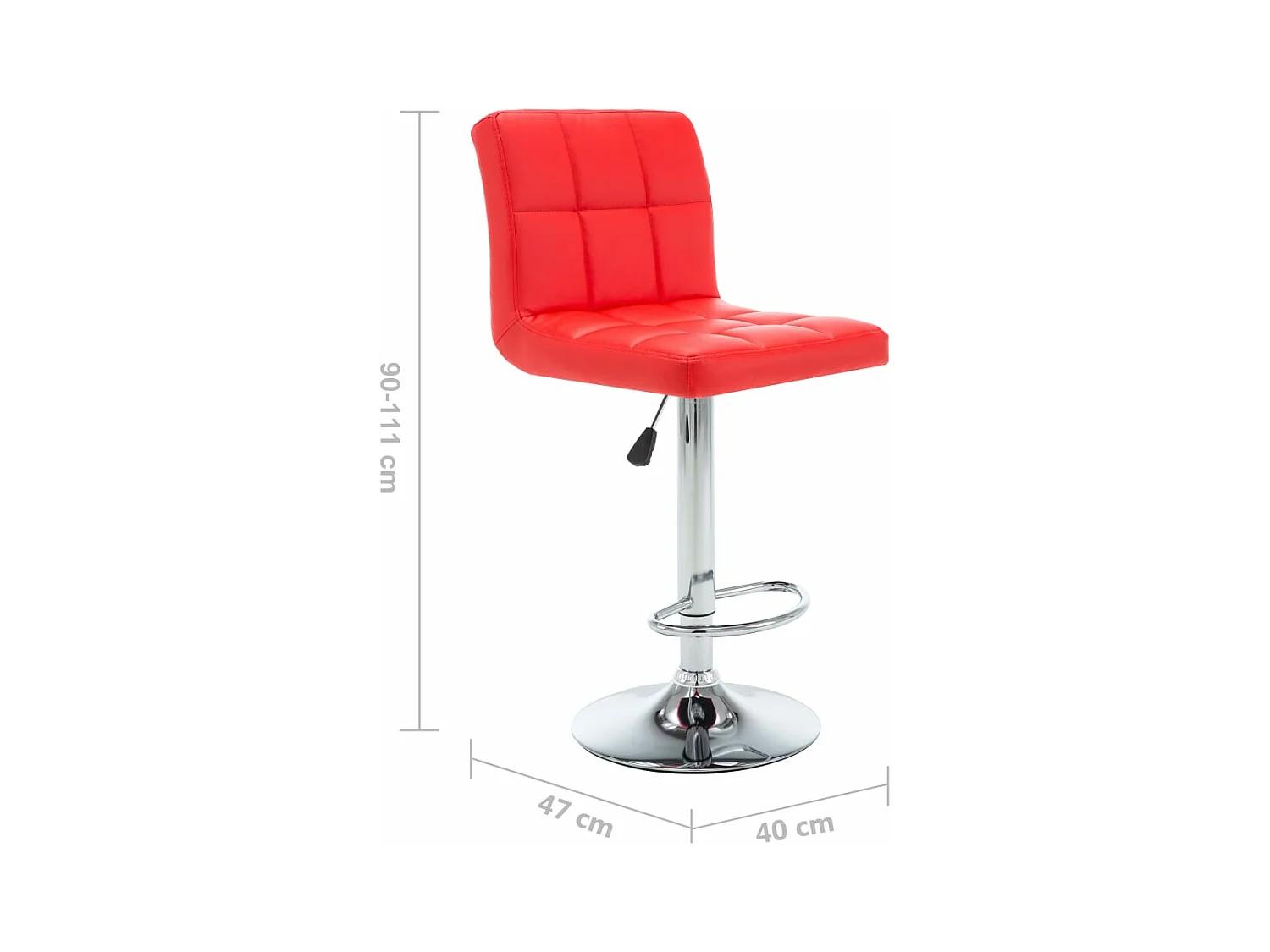 Barhocker 2 Stk. Rot Kunstleder