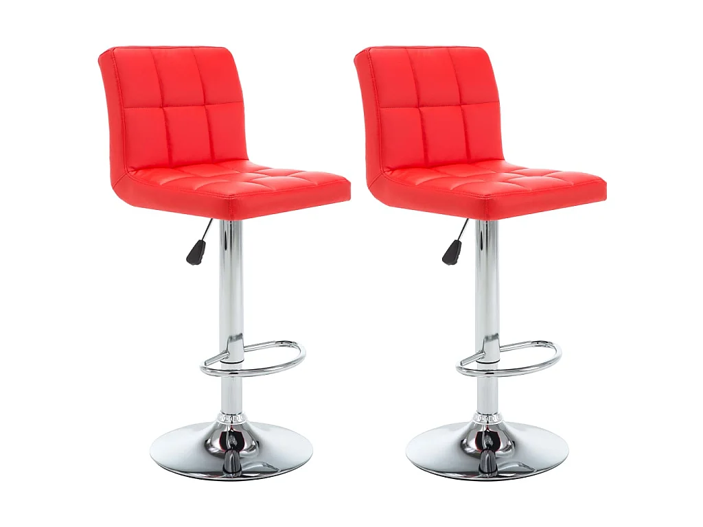 Barhocker 2 Stk. Rot Kunstleder