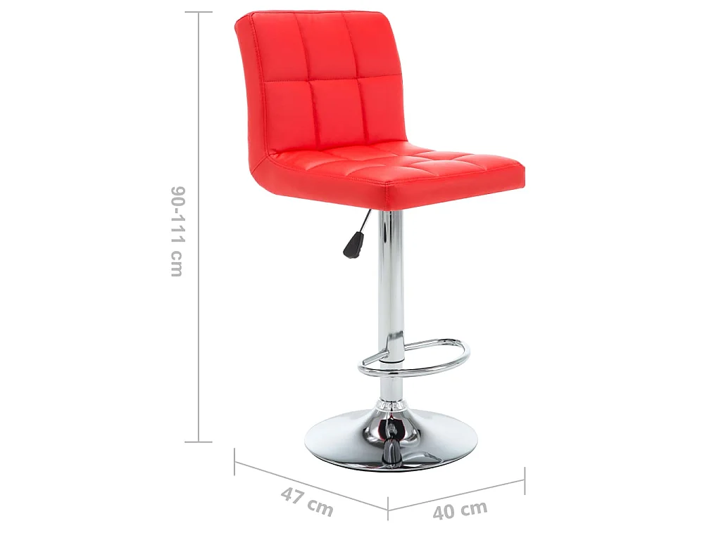 Barhocker 2 Stk. Rot Kunstleder