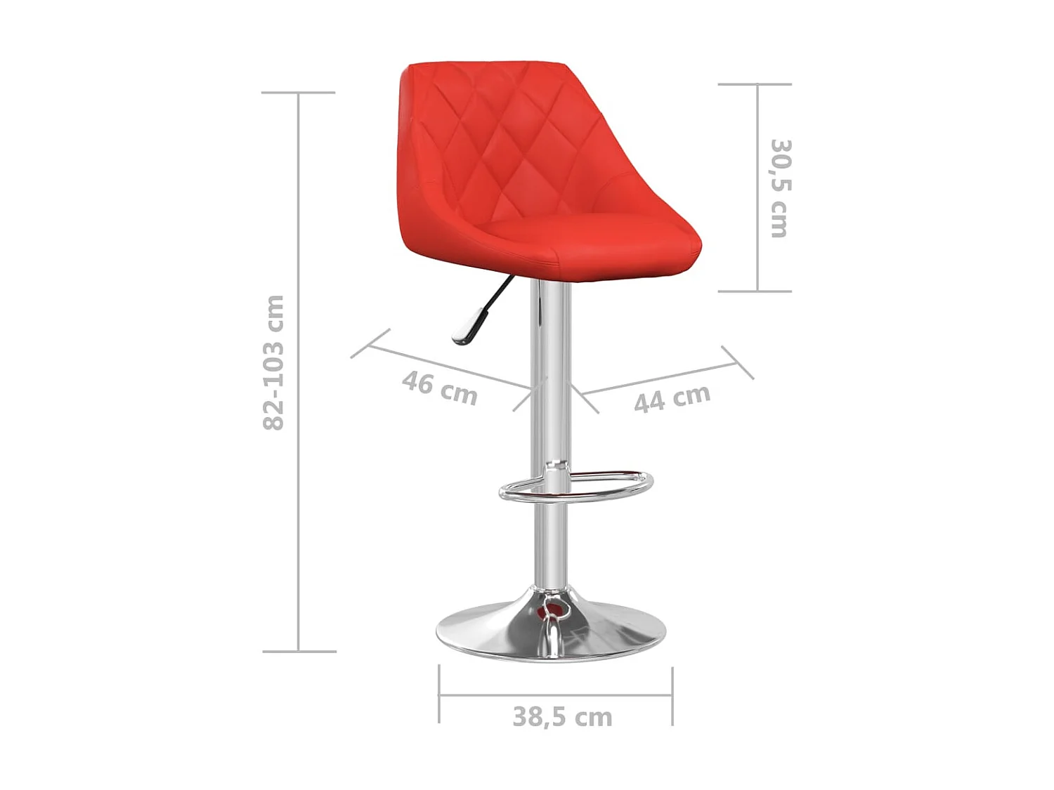 Tabourets de bar lot de 2 rouge similicuir