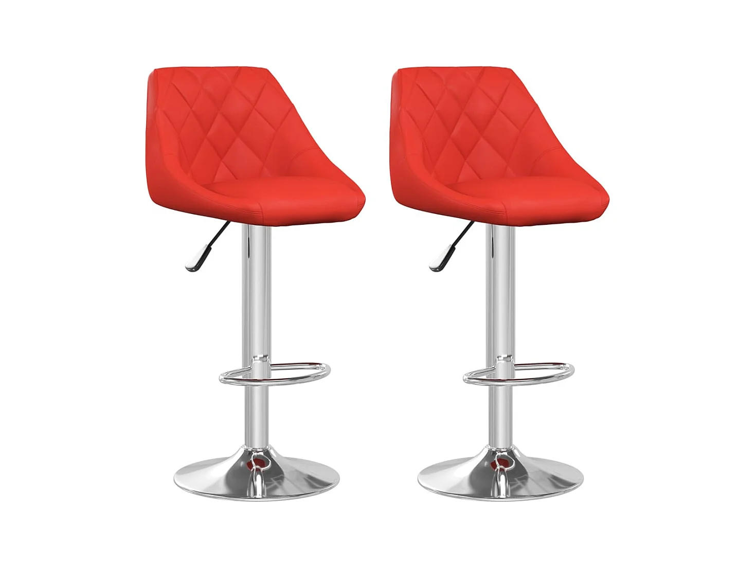 Tabourets de bar lot de 2 rouge similicuir