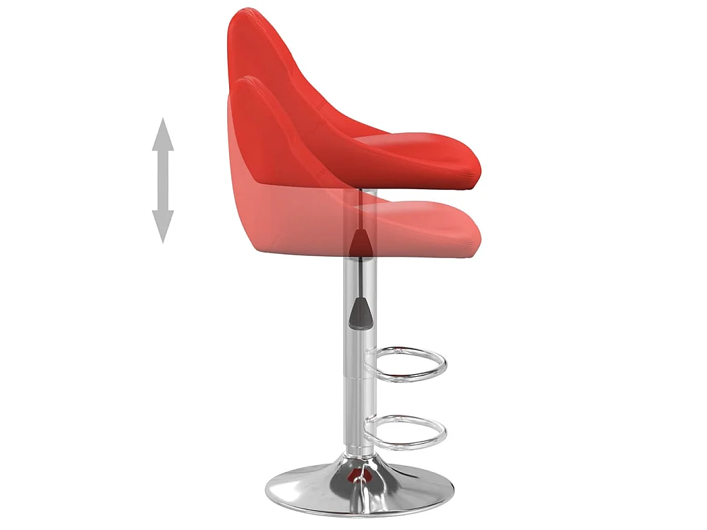 Tabourets de bar lot de 2 rouge similicuir