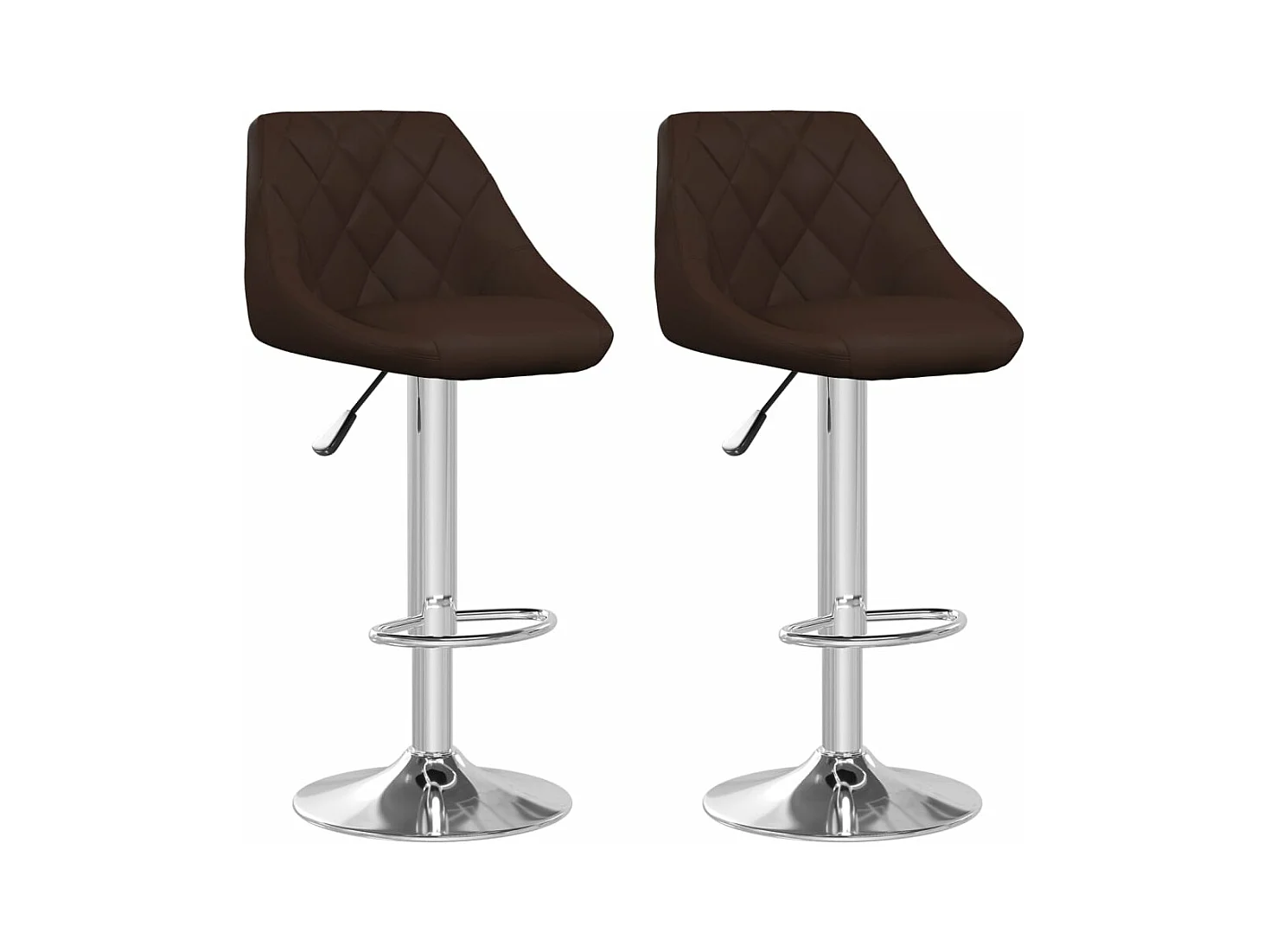 Tabourets de bar lot de 2 marron similicuir